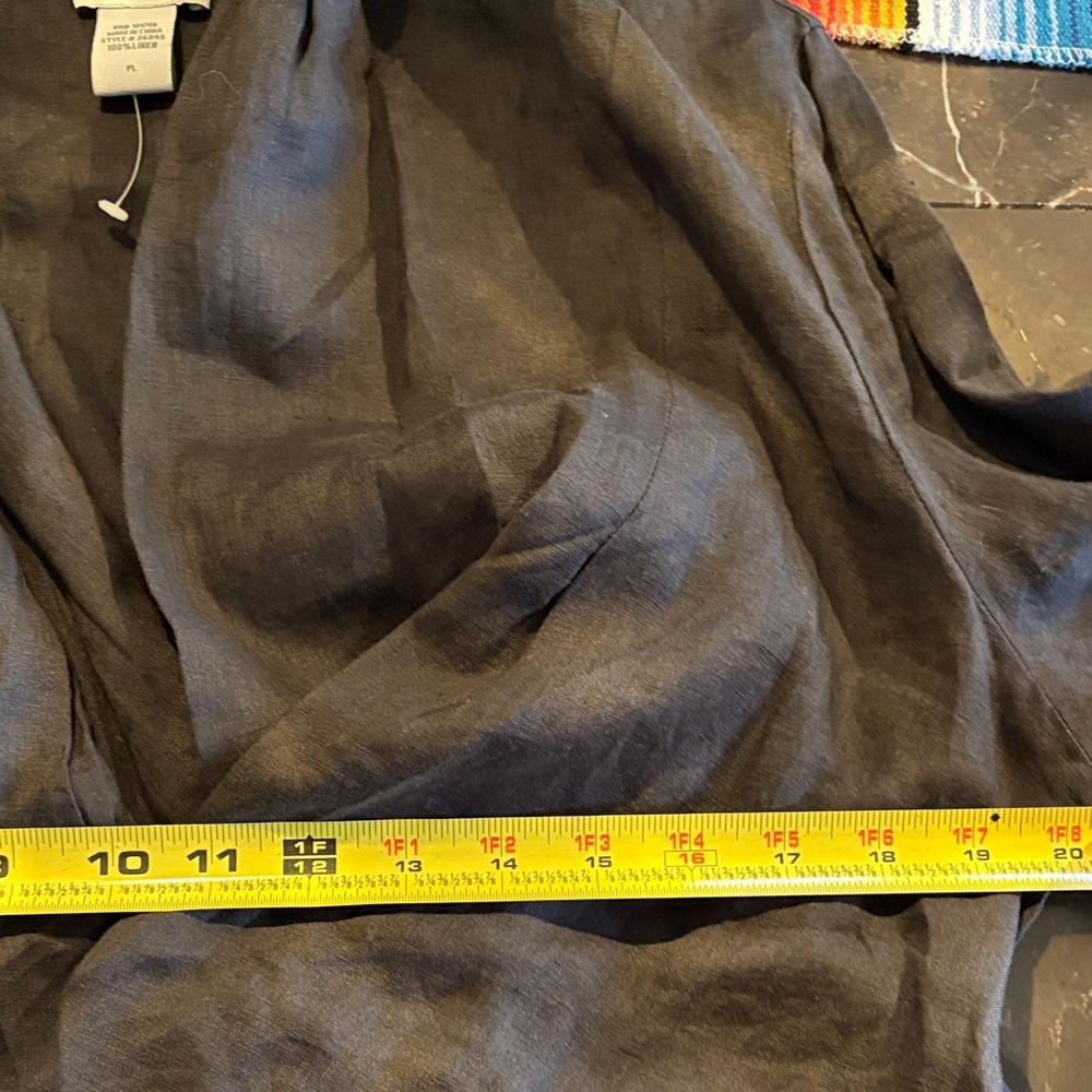 Soft Surroundings Linen Charcoal Wrap Dress - Picture 13 of 14